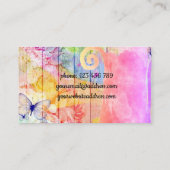 Shabby Chic Schmetterlinge und Rose auf rustikalem Visitenkarte (Rückseite)