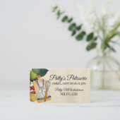 Shabby Chic Schürze Messer flüstern Koch Catering Visitenkarte (Stehend Vorderseite)