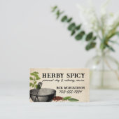 Shabby Chic Schüssel Kräuter Gewürze Koch Bikerkar Visitenkarte (Stehend Vorderseite)