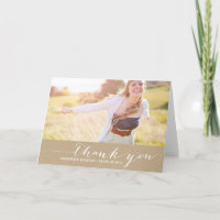 Shabby Chic Script Foto Abschluss Danke Karte