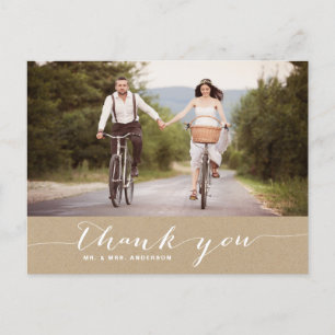 Shabby Chic Script Hochzeit Dankeschön Postkarte