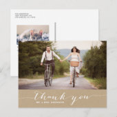 Shabby Chic Script Wedding Vielen Dank Postcard Postkarte (Vorne/Hinten)