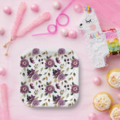Shabby Chic Sommerblumengarten Lila Blumen Pappteller (Party)