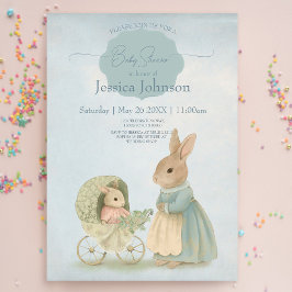 Shabby Chic Spring Rabbit Baby Dusche Einladung