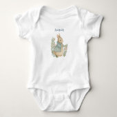 Shabby Chic Spring Rabbit Baby Strampler (Vorderseite)