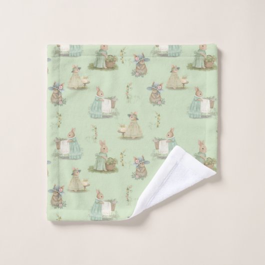 Shabby Chic Spring Rabbit Badhandtuch Set (Waschlappen)