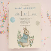 Shabby Chic Spring Rabbit Birthday Einladung