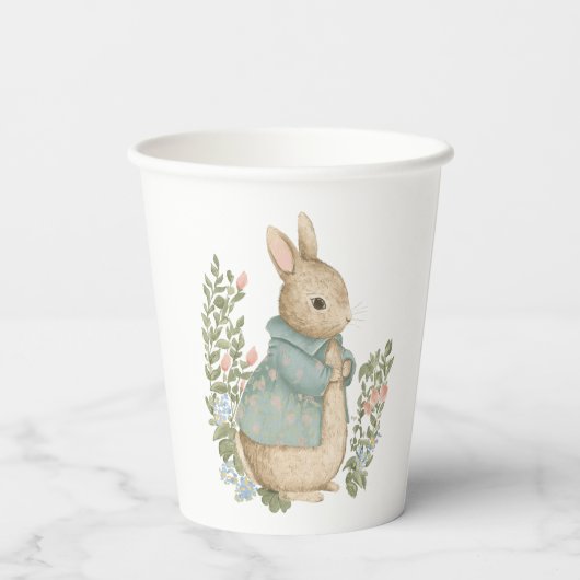 Shabby Chic Spring Rabbit Paper Cups Pappbecher (Rückseite)