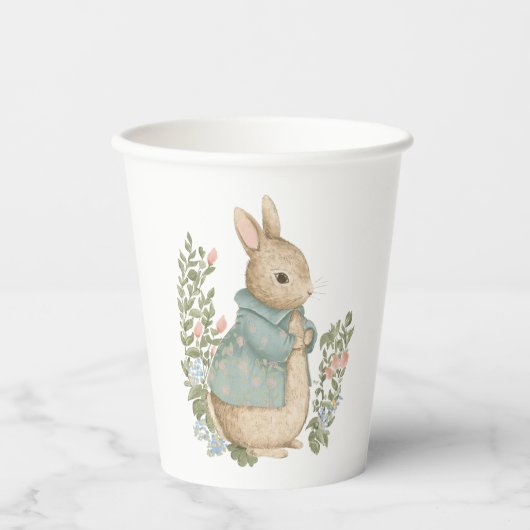 Shabby Chic Spring Rabbit Paper Cups Pappbecher (Vorderseite)