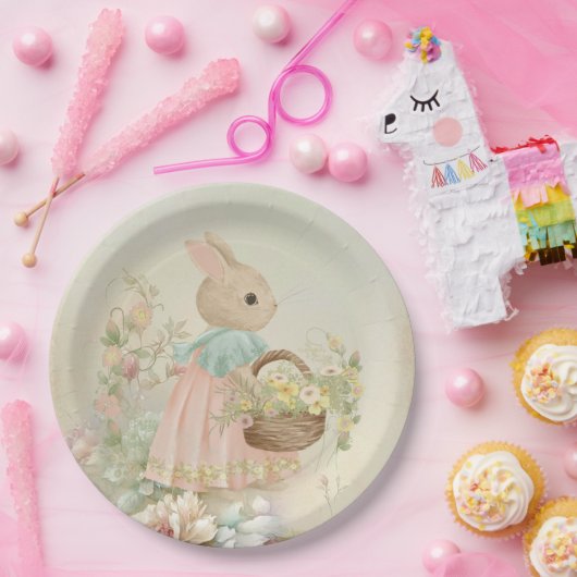 Shabby Chic Spring Rabbit Pappteller (Party)