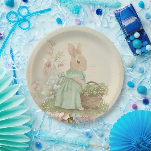 Shabby Chic Spring Rabbit Pappteller (Party)