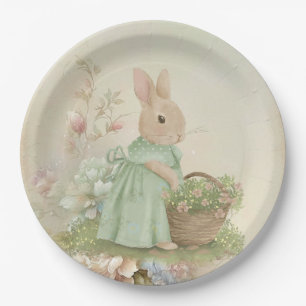 Shabby Chic Spring Rabbit Pappteller