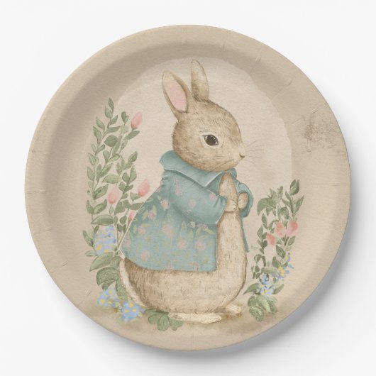 Shabby Chic Spring Rabbit Pappteller (Vorderseite)