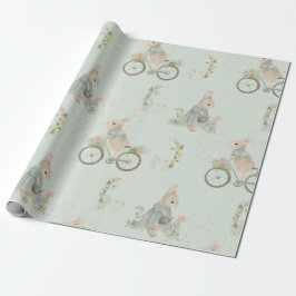 Shabby Chic Spring Rabbit Wrapping Paper Geschenkpapier