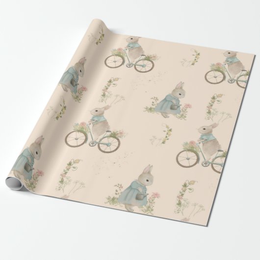 Shabby Chic Spring Rabbit Wrapping Paper Geschenkpapier (Ungerollt)