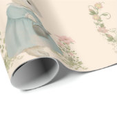 Shabby Chic Spring Rabbit Wrapping Paper Geschenkpapier (Rolleneckpunkt)