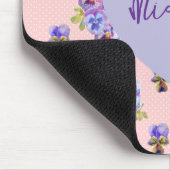 Shabby Chic Stiefmütterchen Lila Blumenmauspad Mousepad (Ecke)