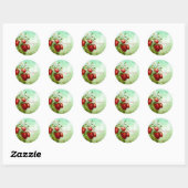 Shabby Chic Strawberry Patch personalisieren Runder Aufkleber (Blatt)