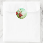 Shabby Chic Strawberry Patch personalisieren Runder Aufkleber (Tasche)