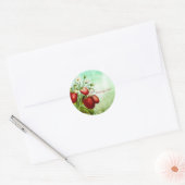 Shabby Chic Strawberry Patch personalisieren Runder Aufkleber (Umschlag)