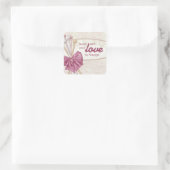 Shabby Chic Stricknadeln Bugdamaske Quadratischer Aufkleber (Tasche)