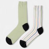 Shabby Chic Stripl Pastellgrün ungerade Socken (Linkes Detail)