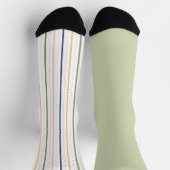 Shabby Chic Stripl Pastellgrün ungerade Socken (Oben)