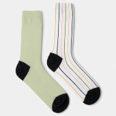 Shabby Chic Stripl Pastellgrün ungerade Socken (Rechts)