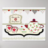 Shabby Chic Style Kitchen Wall Deco Cup of Tea Poster (Vorne)