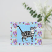 Shabby Chic Tabby Cat Pastel Pinacoteca comunale C Postkarte (Stehend Vorderseite)
