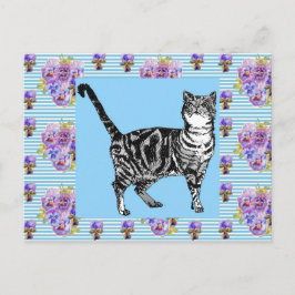 Shabby Chic Tabby Cat Pastel Pinacoteca comunale C Postkarte