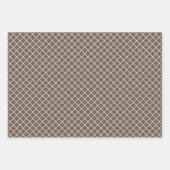 Shabby Chic Tan Beige Taupe Braun Streifen Muster Geschenkpapier Set (Vorderseite 3)