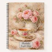 Shabby Chic Tea Cup Notizblock (Vorderseite)