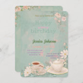 Shabby Chic Tea Party Einladung (Vorne/Hinten)