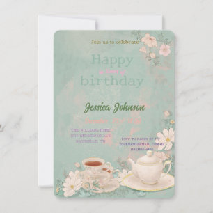Shabby Chic Tea Party Einladung