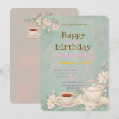 Shabby Chic Tea Party Einladung (Vorne/Hinten)