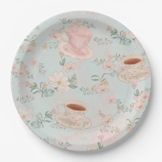 Shabby Chic Tea Party Pappteller (Vorderseite)