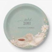 Shabby Chic Tee Party Brautparty Pappteller (Vorderseite)