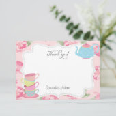 Shabby Chic Tee Party Danke Karte (Stehend Vorderseite)
