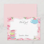 Shabby Chic Tee Party Danke Karte (Vorne/Hinten)