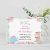Shabby Chic-Tee-Party Einladung (Stehend Vorderseite)