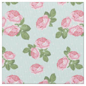 Shabby Chic Tee Rose Rosa und Blauer Stoff (Nahaufnahme)