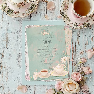 Shabby-Chic-Teeparty-Junggesellinnenabschied Einladung