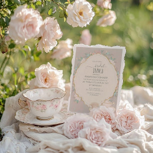 Shabby-Chic-Teeparty-Junggesellinnenabschied Einladung