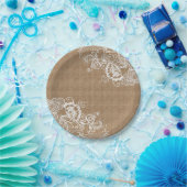 Shabby Chic-Teller für Burlap- und Spitzenpapiere Pappteller (Party)