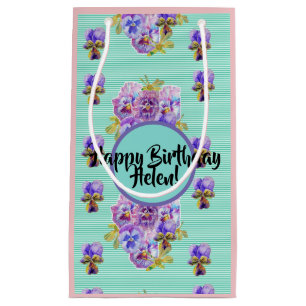 Shabby Chic Türkis aqua Blumen Blumen-Geschenktasc Kleine Geschenktüte