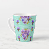 Shabby Chic Turquoise Aqua Pansy Milchtasse (Linke Ecke)