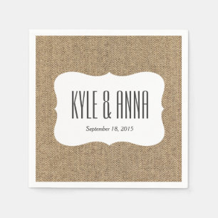 Shabby Chic Tweed Rustic Burlap Fabric Textur Serviette