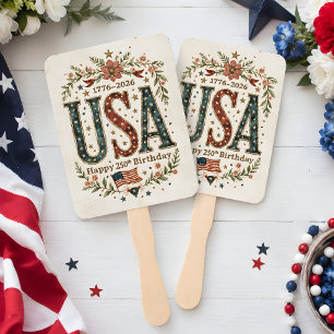 Shabby Chic USA 250. Geburtstag Handfächer