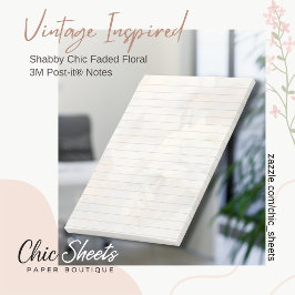 Shabby Chic verblasste Blumen 3M Post-it® Notizen
